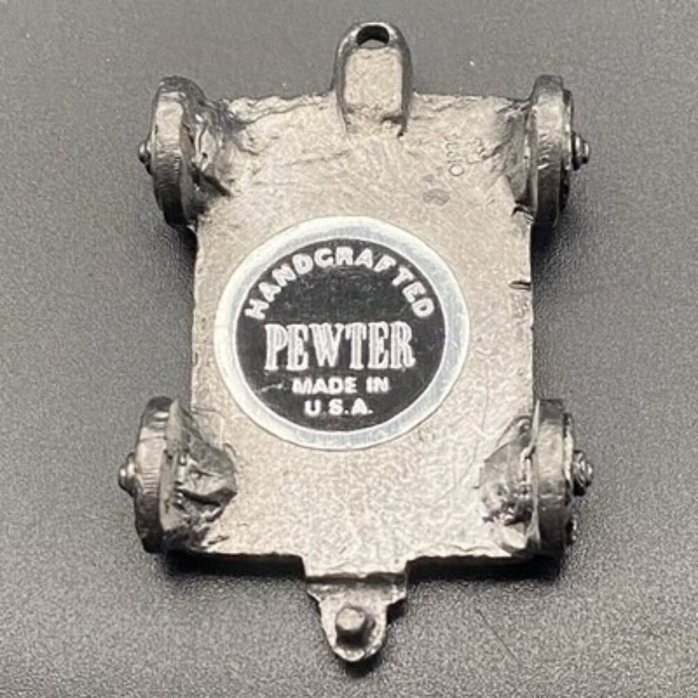 Michael Ricker RB 1986 5 Pc Pewter Train Set 9.5"L  Engine, 3 Flats & Caboose - Picture 11 of 16